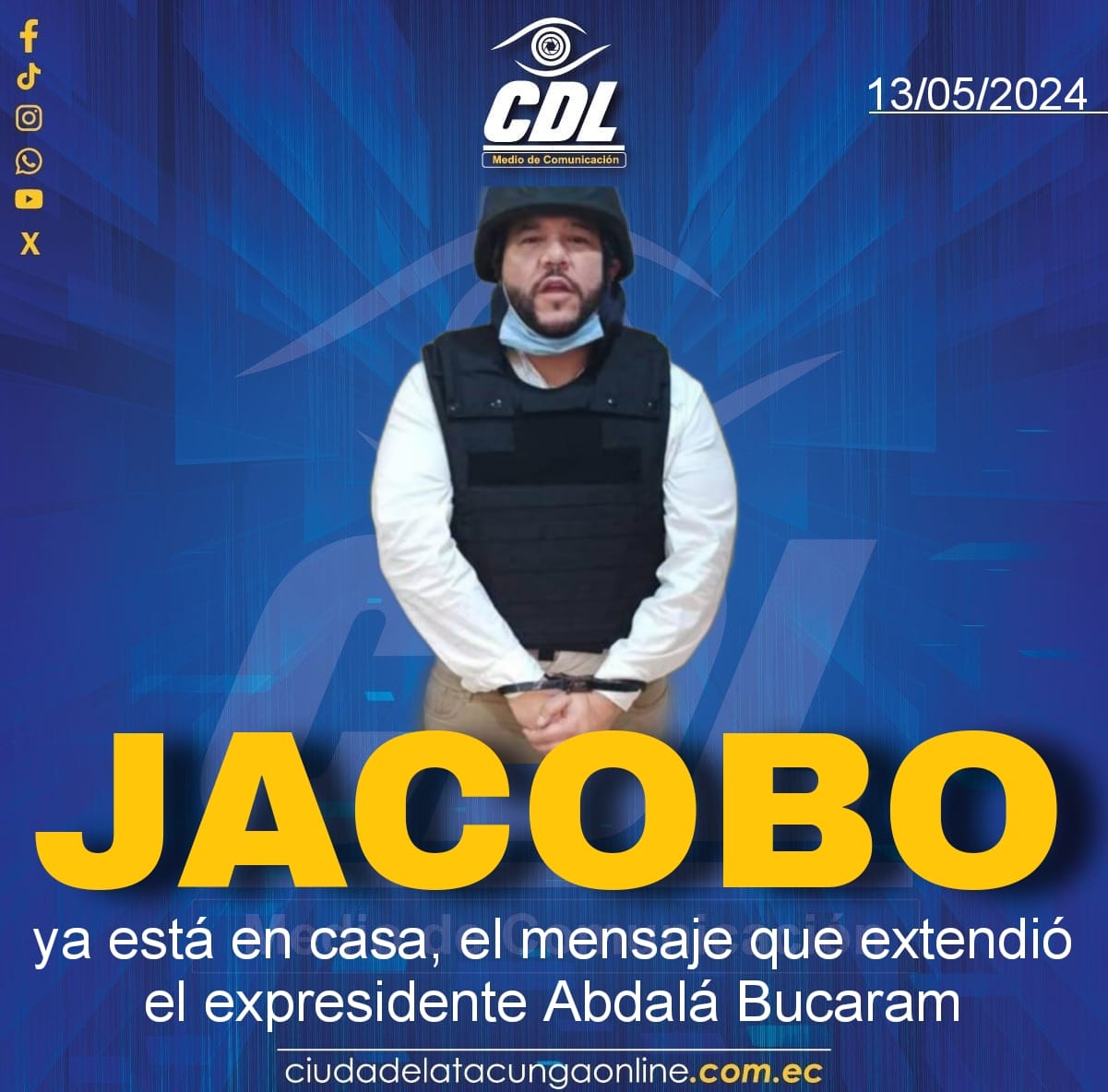 Jacobo Bucaram ya está en casa, el mensaje que extendió el expresidente Abdalá Bucaram