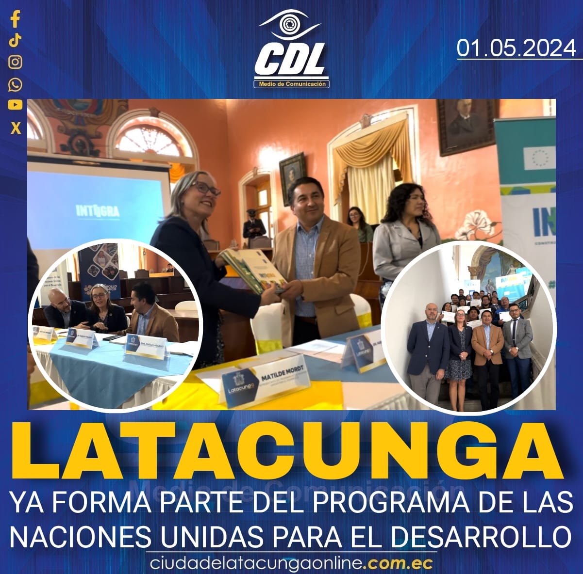 LATACUNGA YA FORMA PARTE DEL PROGRAMA DE LAS NACIONES UNIDAS PARA EL DESARROLLO