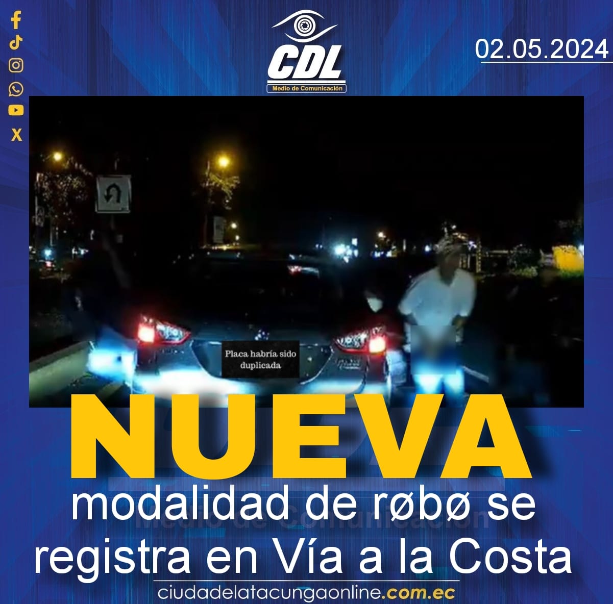 Nueva modalidad de røbø se registra en Vía a la Costa