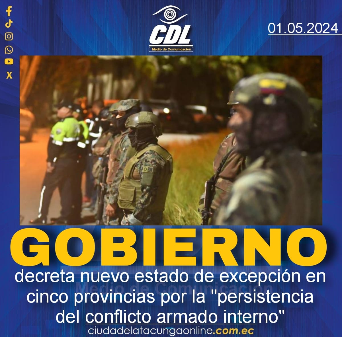 Gobierno decreta nuevo estado de excepción en cinco provincias por la «persistencia del conflicto armado interno»