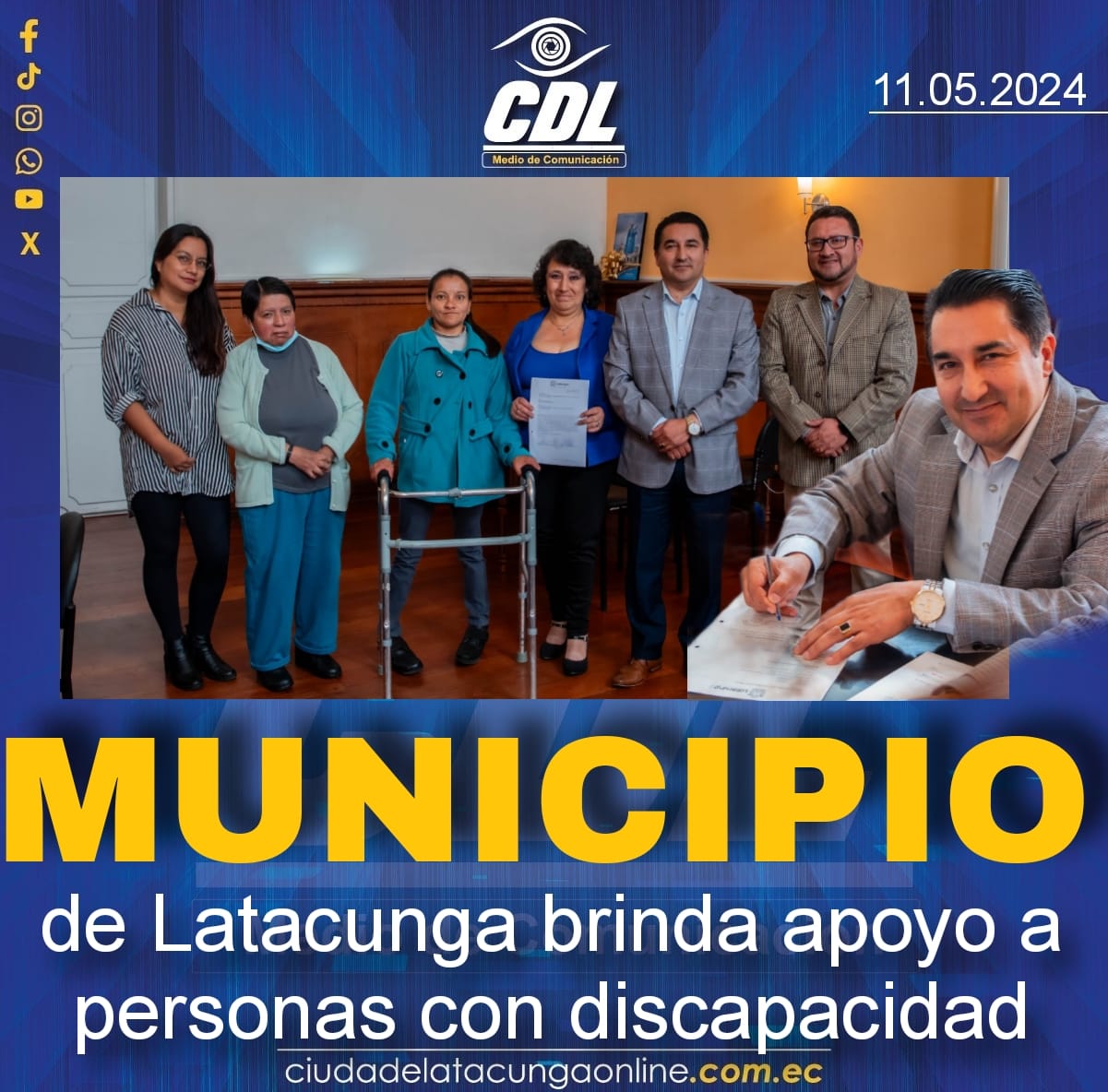 Municipio de Latacunga brinda apoyo a personas con discapacidad