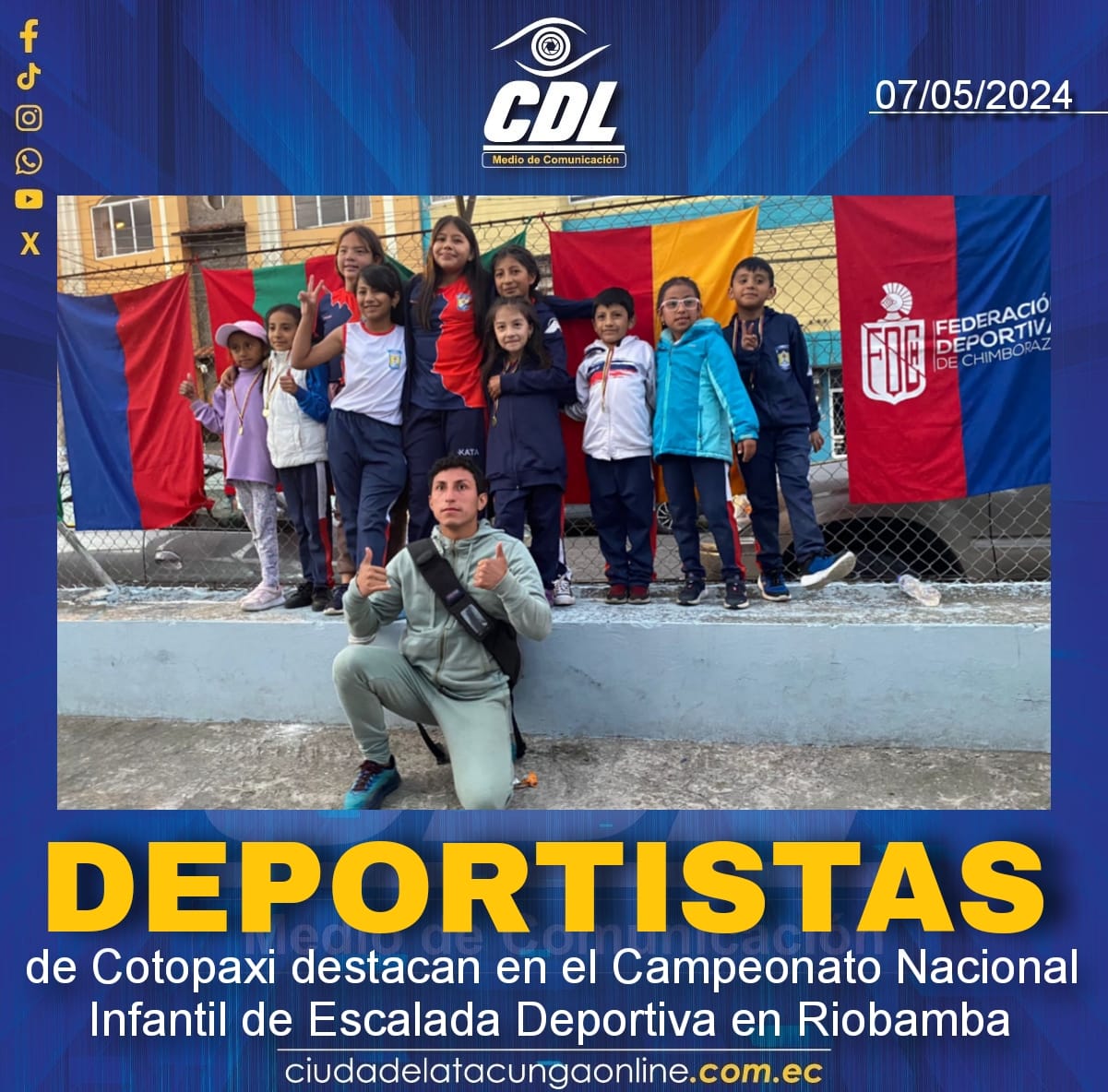 Deportistas de Cotopaxi destacan en el Campeonato Nacional Infantil de Escalada Deportiva en Riobamba