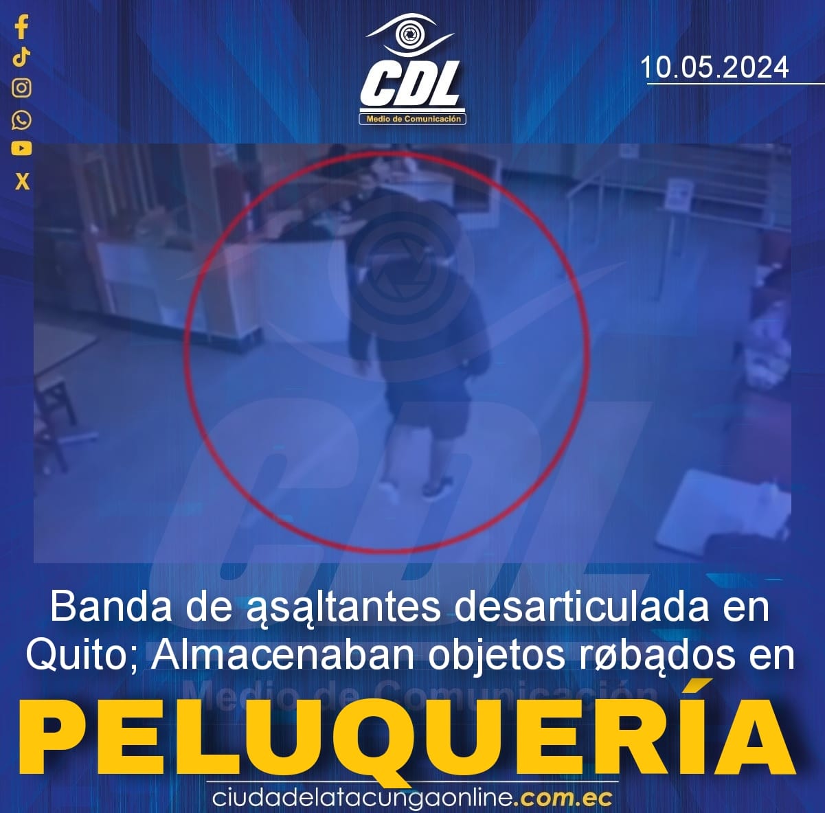 Banda de ąsąltantes desarticulada en Quito; Almacenaban objetos røbądos en peluquería