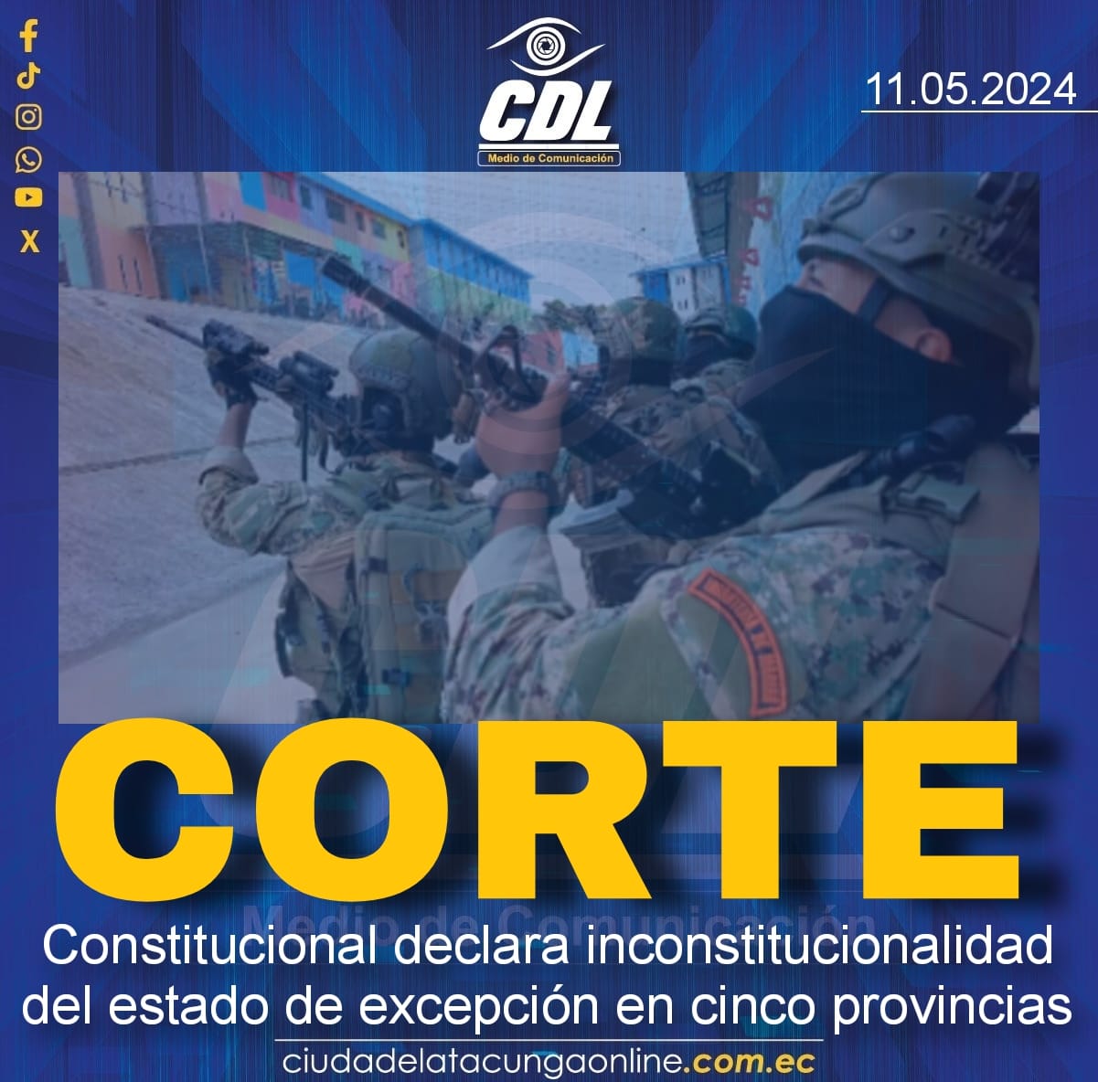 Corte Constitucional declara inconstitucionalidad del estado de excepción en cinco provincias