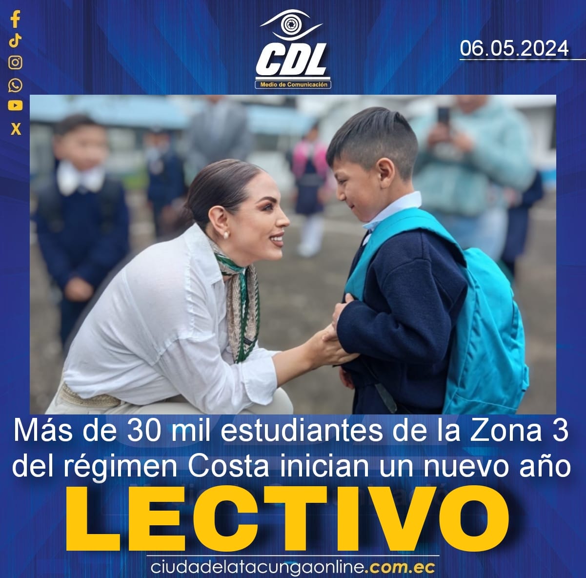 Más de 30 mil estudiantes de la Zona 3 del régimen Costa inician un nuevo año lectivo