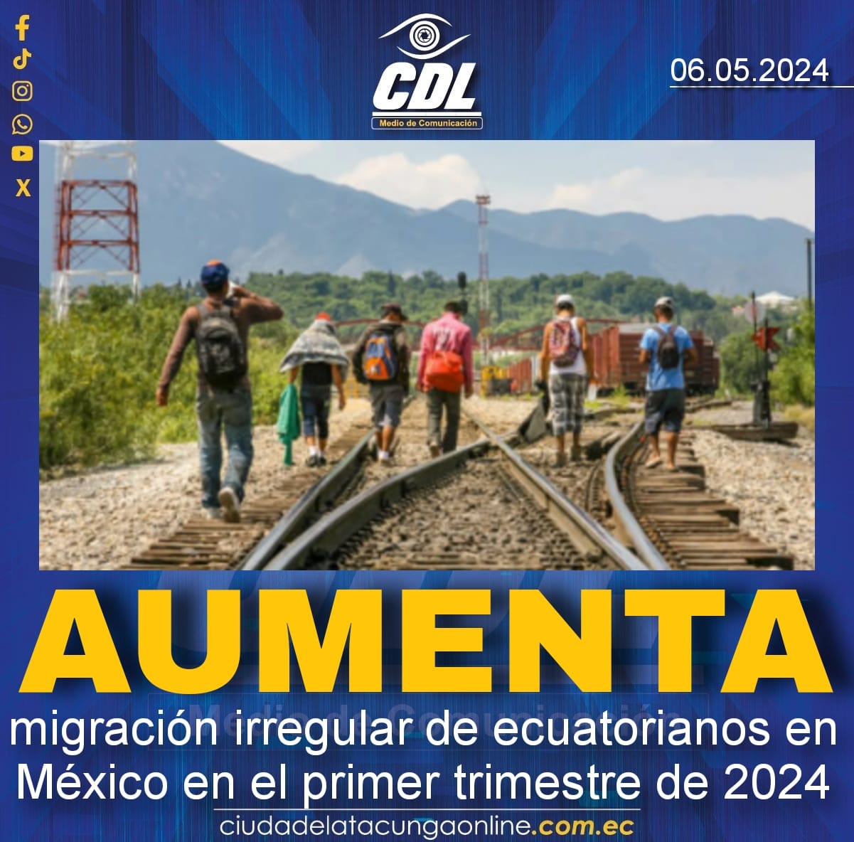 Aumenta migración irregular de ecuatorianos en México en el primer trimestre de 2024