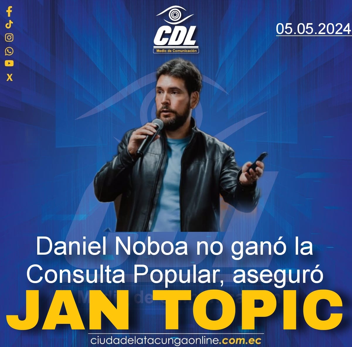 Daniel Noboa no ganó la Consulta Popular, aseguró Jan Topic
