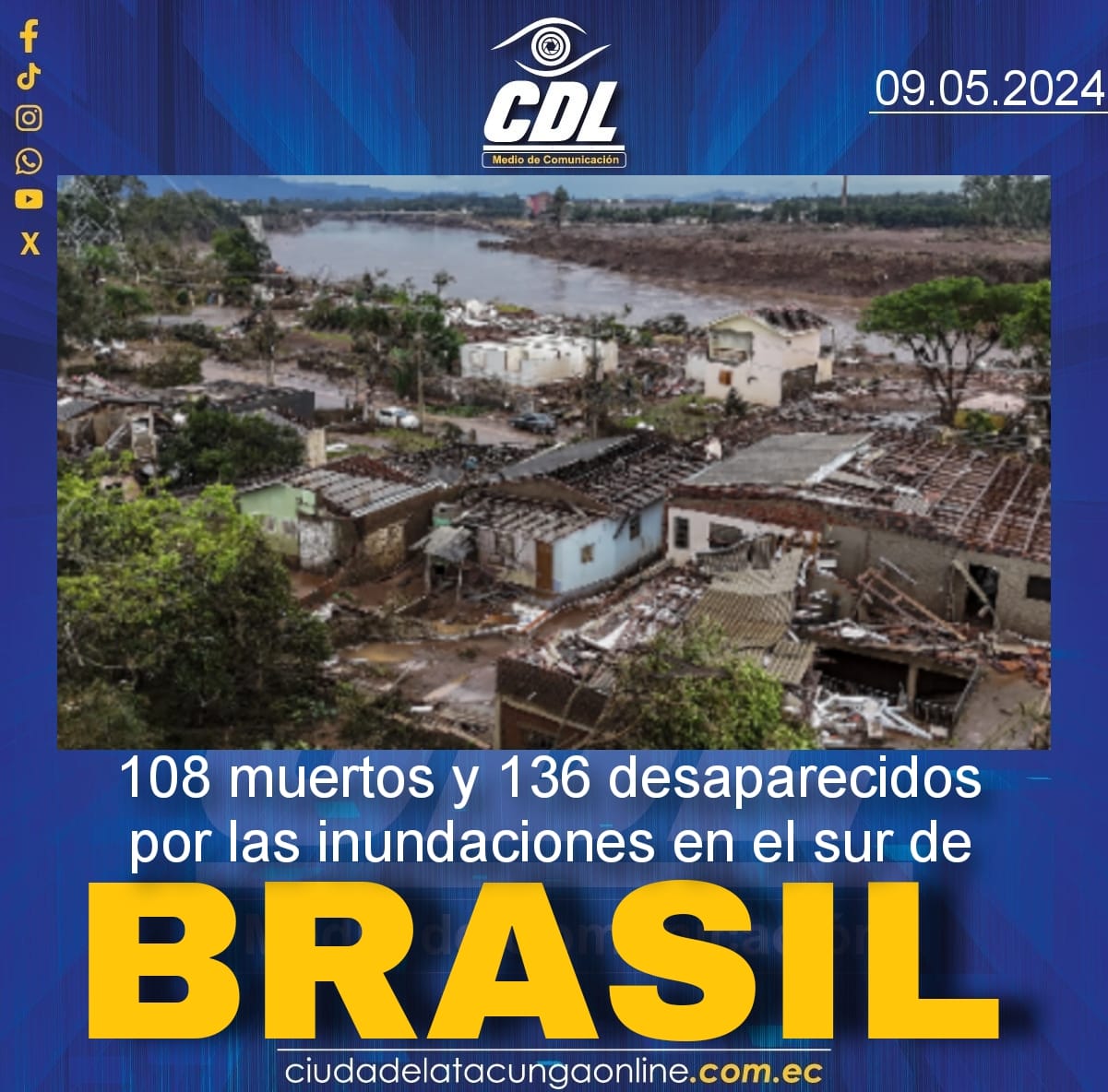 108 muertos y 136 desaparecidos por las inundaciones en el sur de Brasil