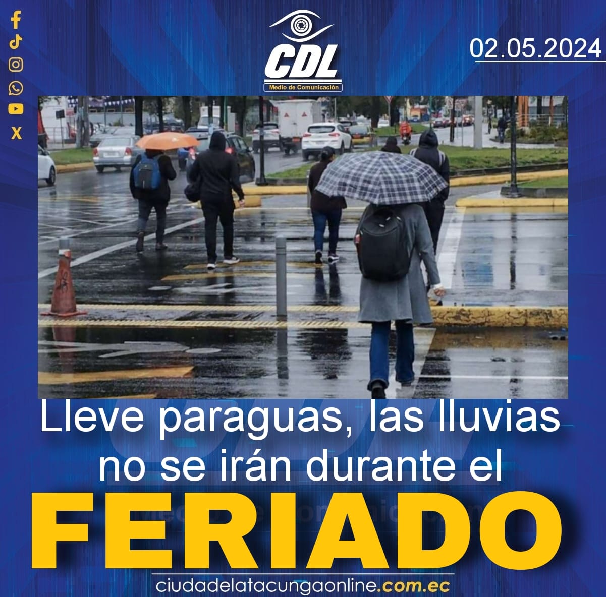 Lleve paraguas, las lluvias no se irán durante el feriado