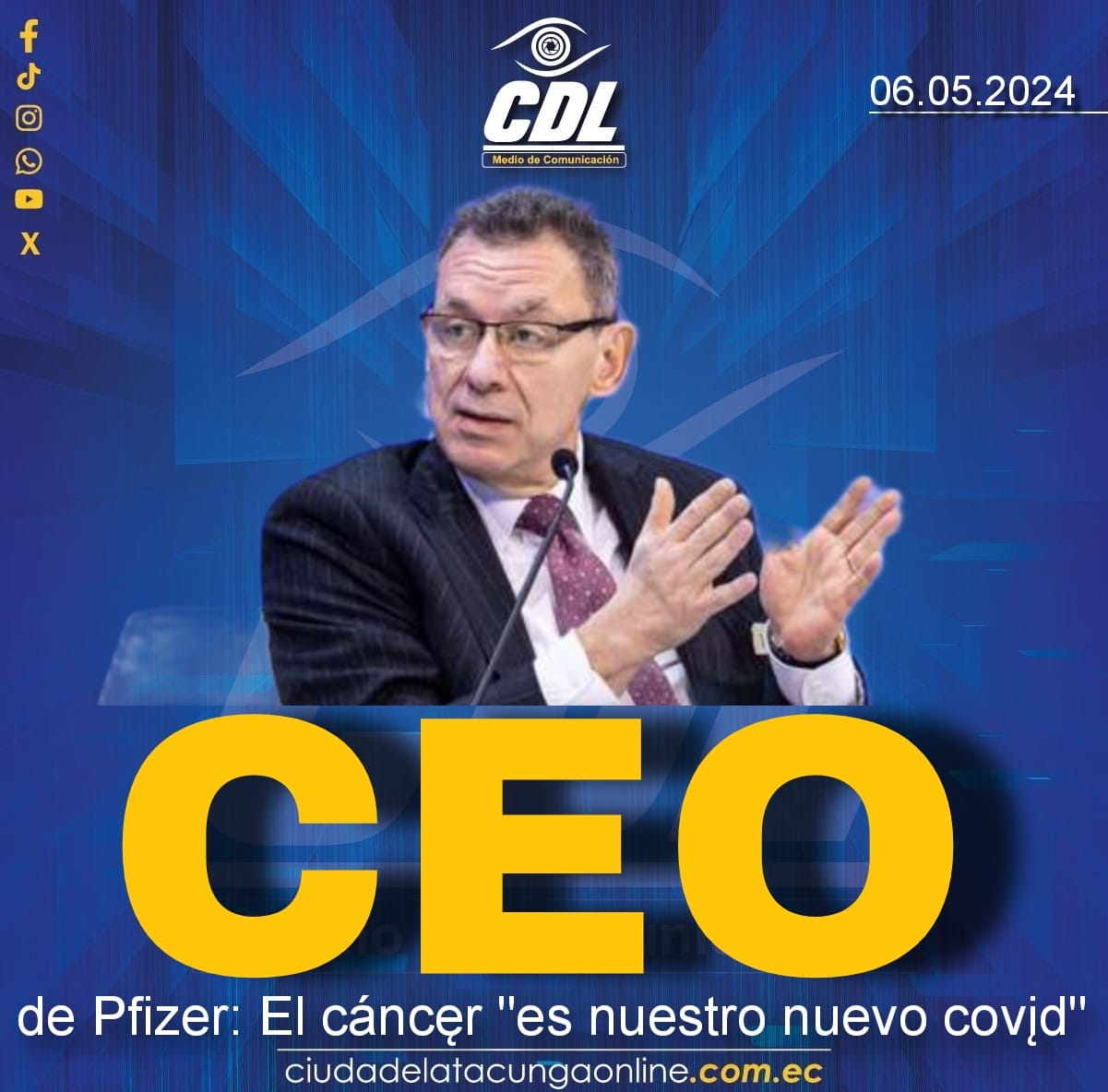 CEO de Pfizer: El cáncęr «es nuestro nuevo covįd»