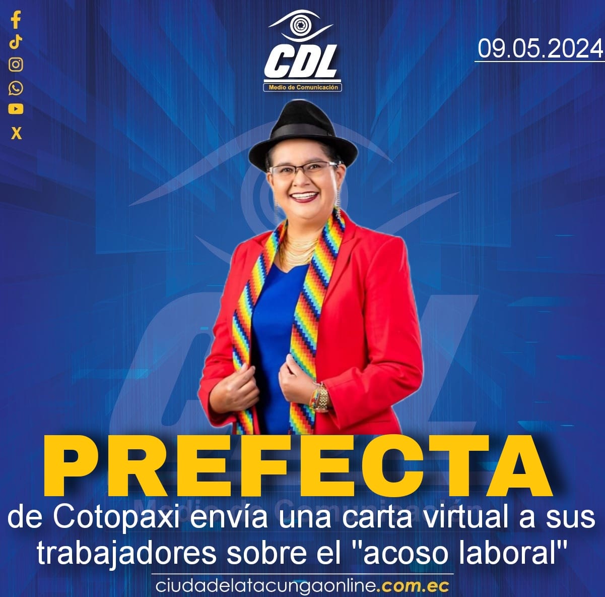 Prefecta de Cotopaxi envía una carta virtual a sus trabajadores sobre el «acoso laboral»