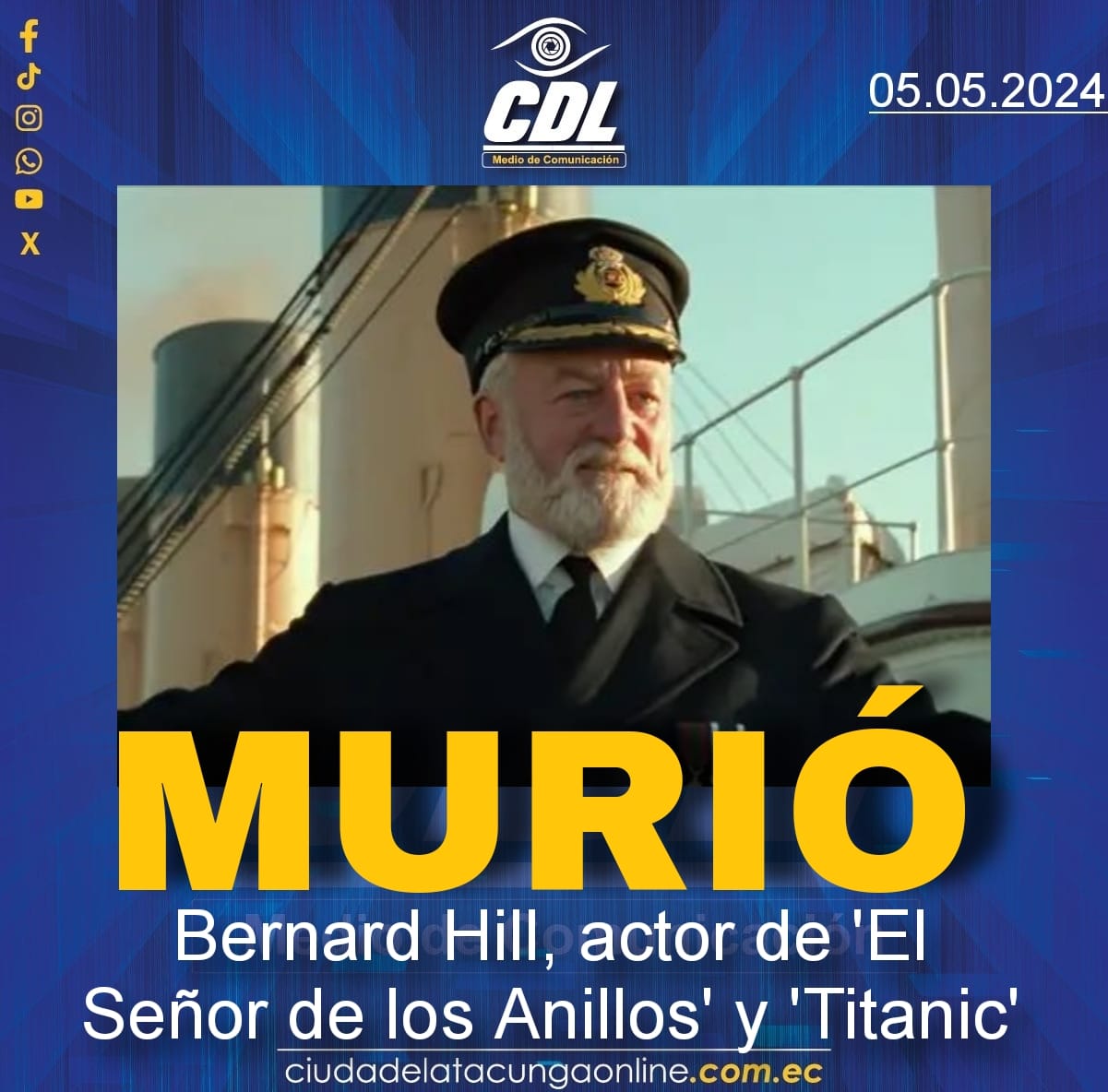 Muere Bernard Hill, actor de ‘El Señor de los Anillos’ y ‘Titanic’