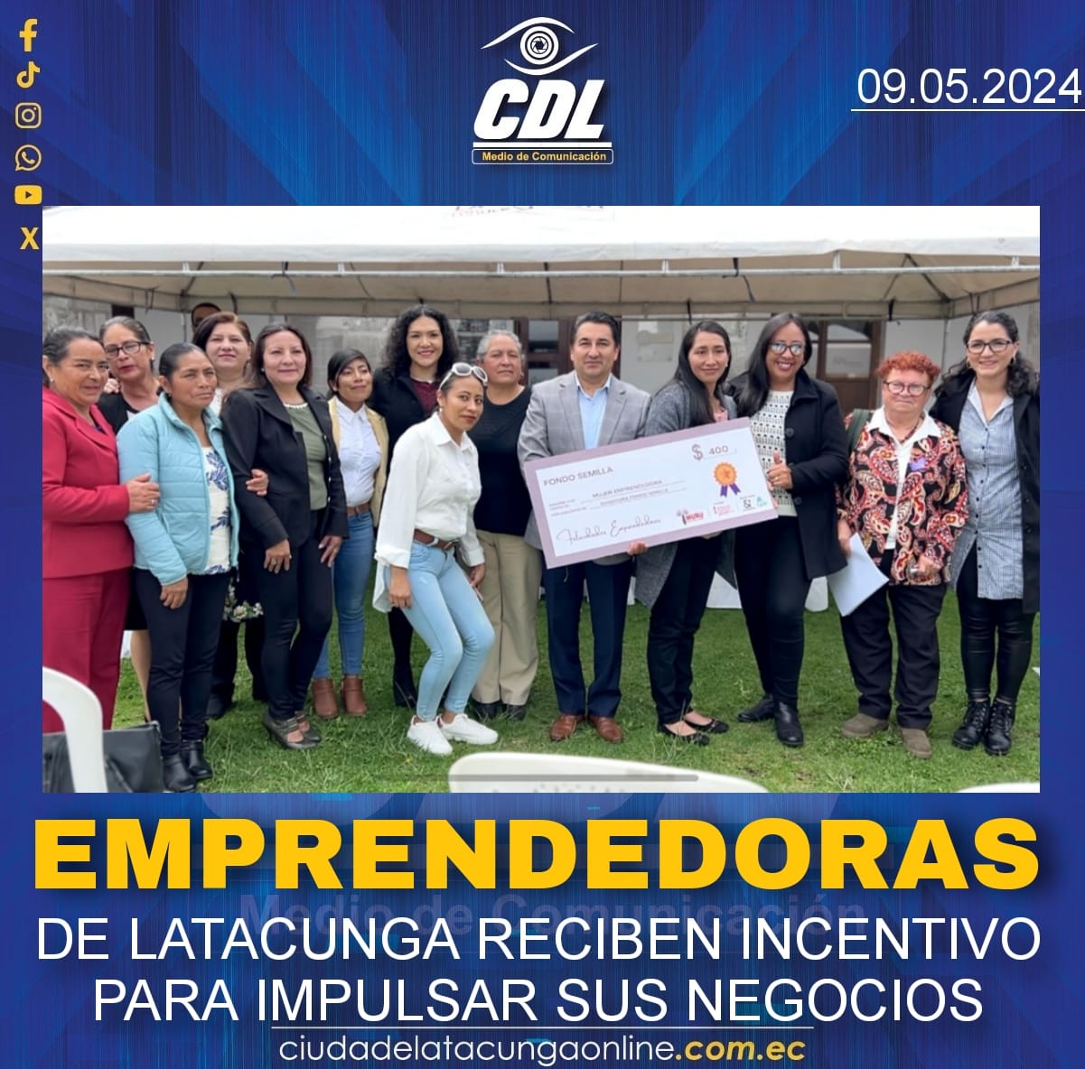 EMPRENDEDORAS DE LATACUNGA RECIBEN INCENTIVO PARA IMPULSAR SUS NEGOCIOS