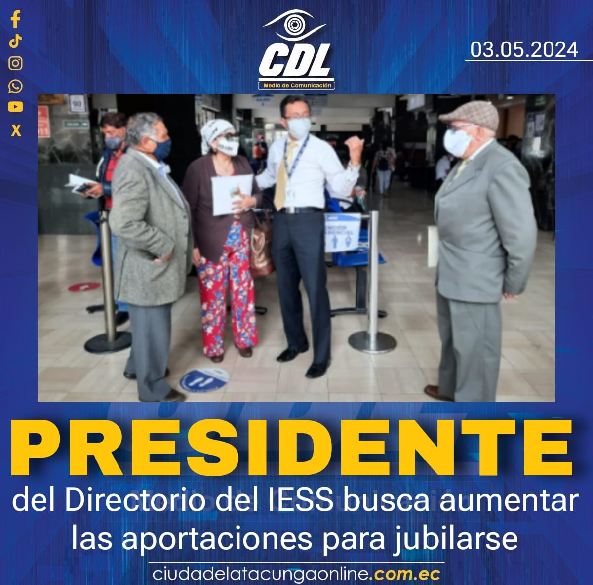 Presidente del Directorio del IESS busca aumentar las aportaciones para jubilarse