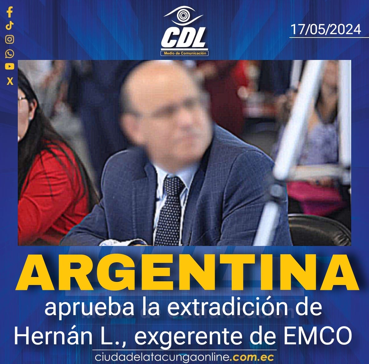 Argentina aprueba la extradición de Hernán L., exgerente de EMCO