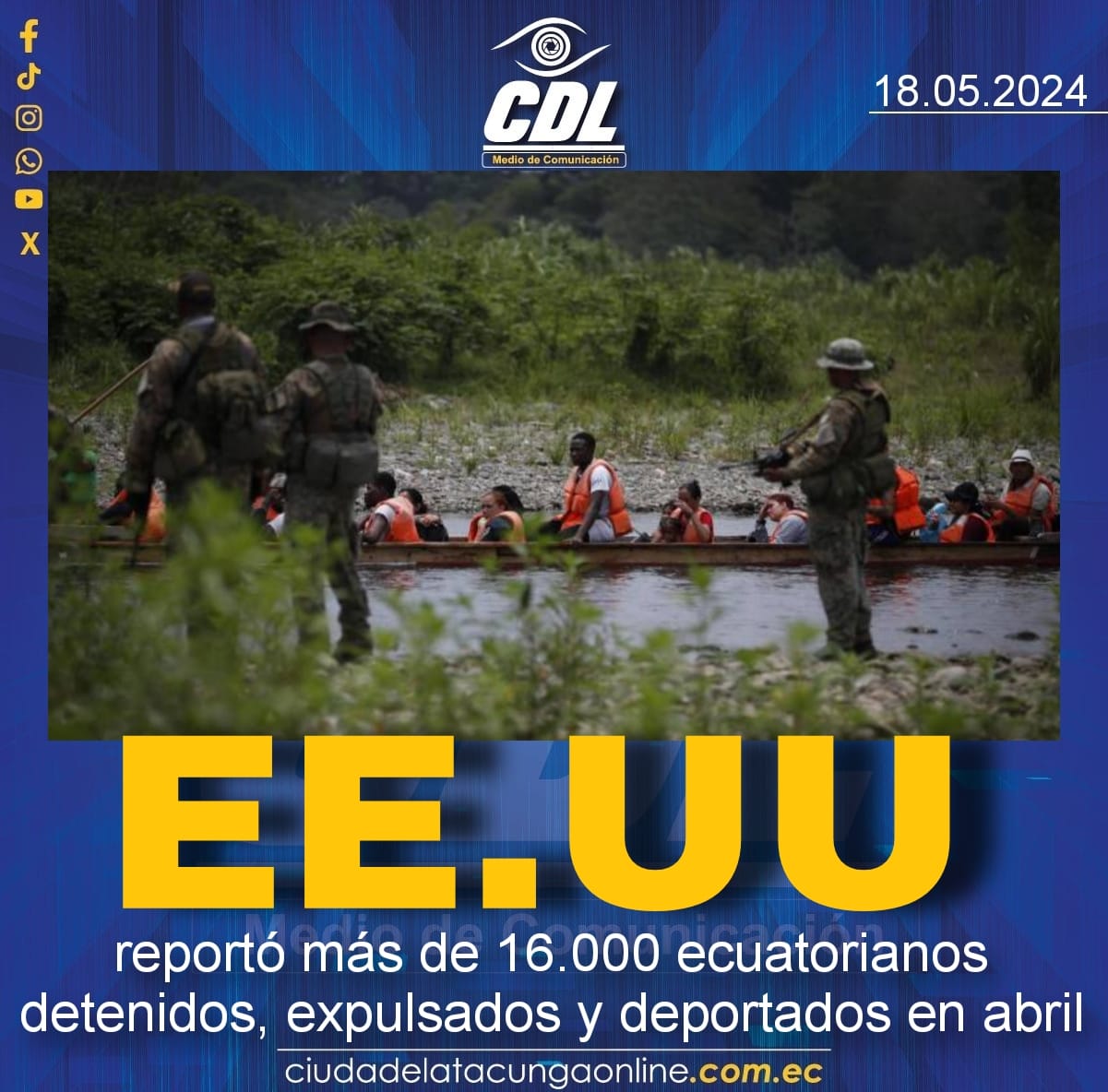 EE.UU. reportó más de 16.000 ecuatorianos detenidos, expulsados y deportados en abril