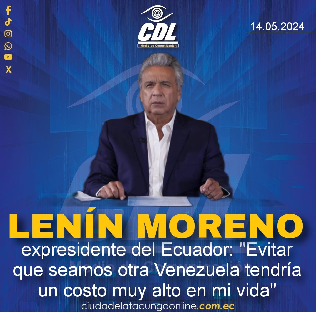 Lenín Moreno, expresidente del Ecuador: «Evitar que seamos otra Venezuela tendría un costo muy alto en mi vida»