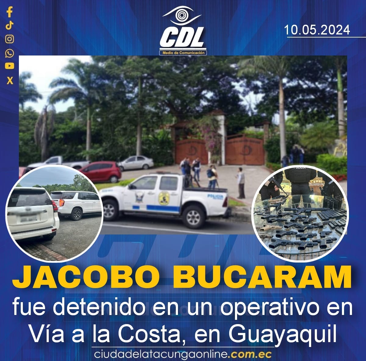 Jacobo Bucaram fue detenido en un operativo en Vía a la Costa, en Guayaquil