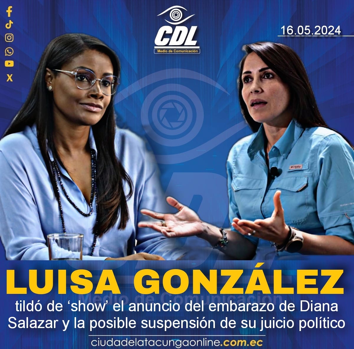Luisa González tildó de ‘show’ el anuncio del embarazo de Diana Salazar y la posible suspensión de su juicio político