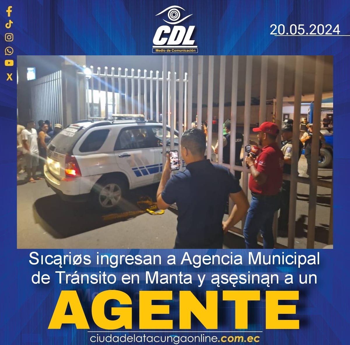 Atentădo en la Agencia de Tránsito de Manta dejó un agente fallecid0