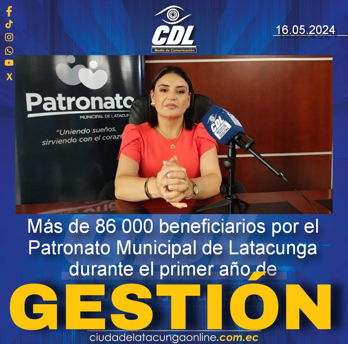 Más de 86 000 beneficiarios por el Patronato Municipal de Latacunga durante el primer año de gestión