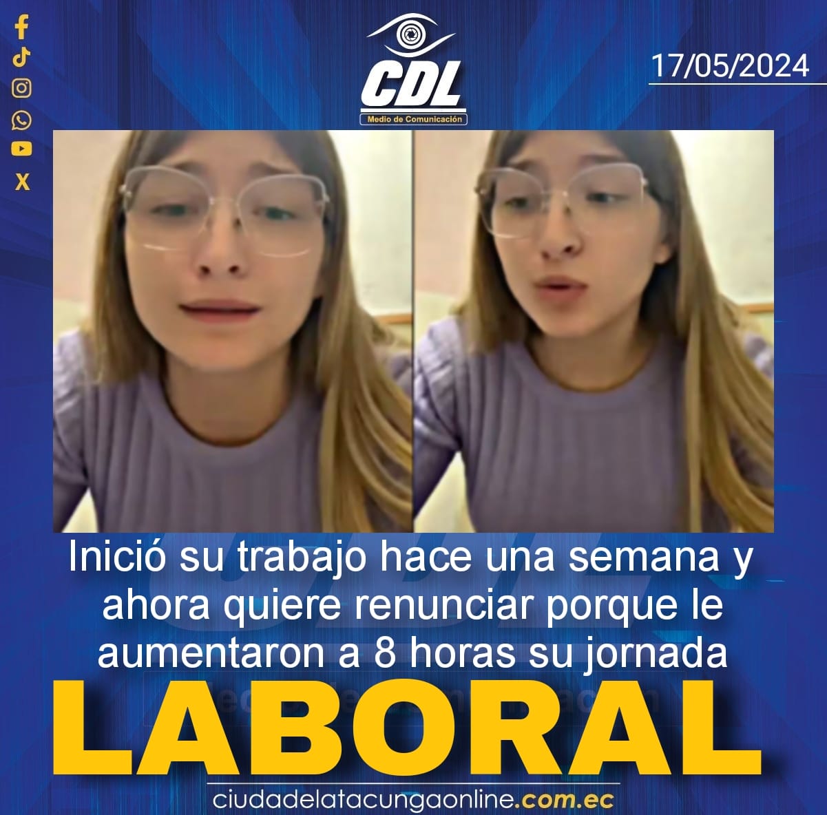 Inició su trabajo hace una semana y ahora quiere renunciar porque le aumentaron a 8 horas su jornada laboral