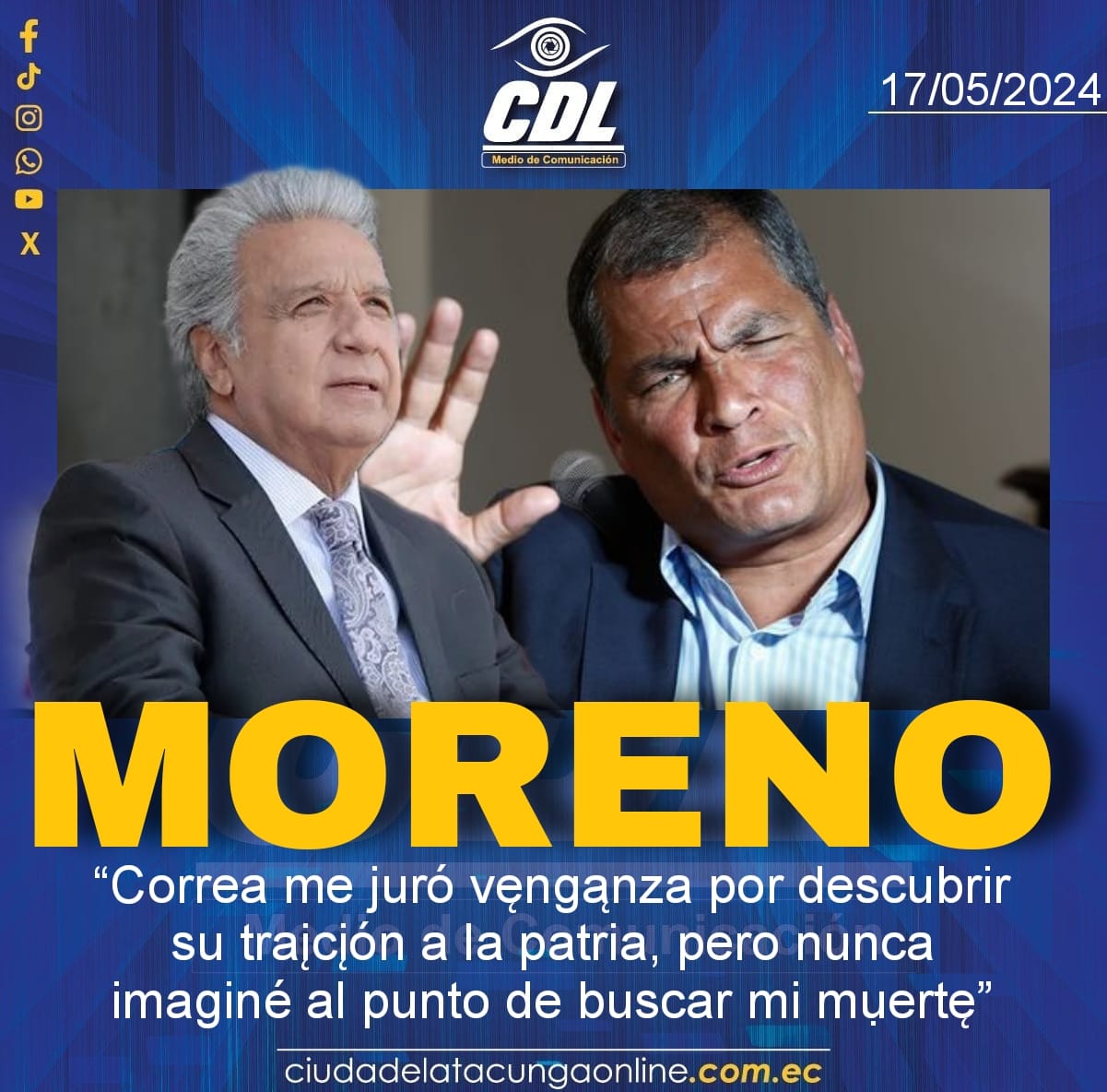 Lenín Moreno: “Correa me juró vęngąnza por descubrir su trąįción a la patria, pero nunca imaginé al punto de buscar mi mụęrte”