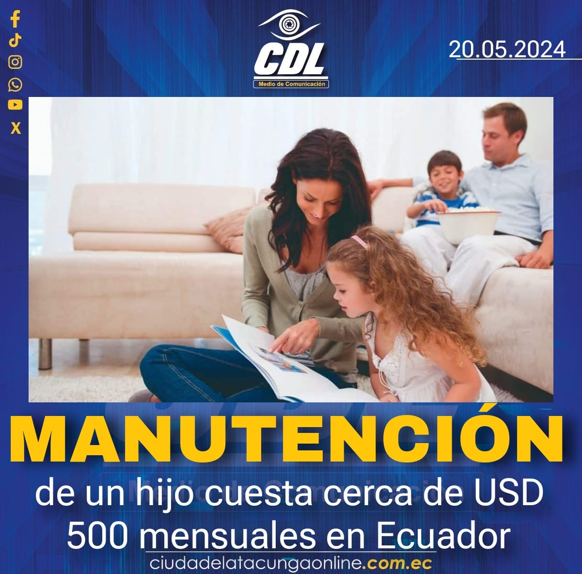La manutención de un hijo cuesta cerca de USD 500 mensuales en Ecuador