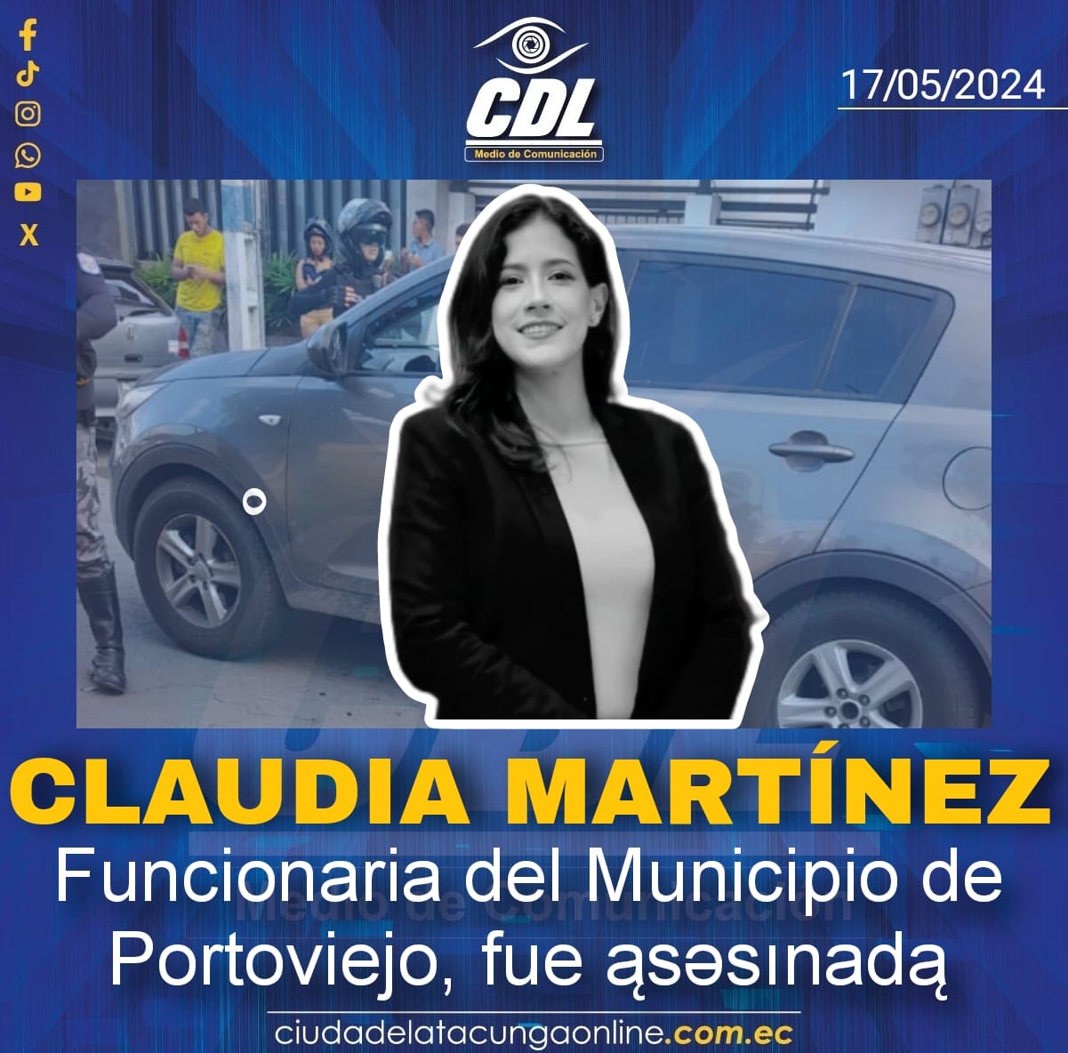 Claudia Martínez, Funcionaria del Municipio de Portoviejo, fue ąsəsınadą