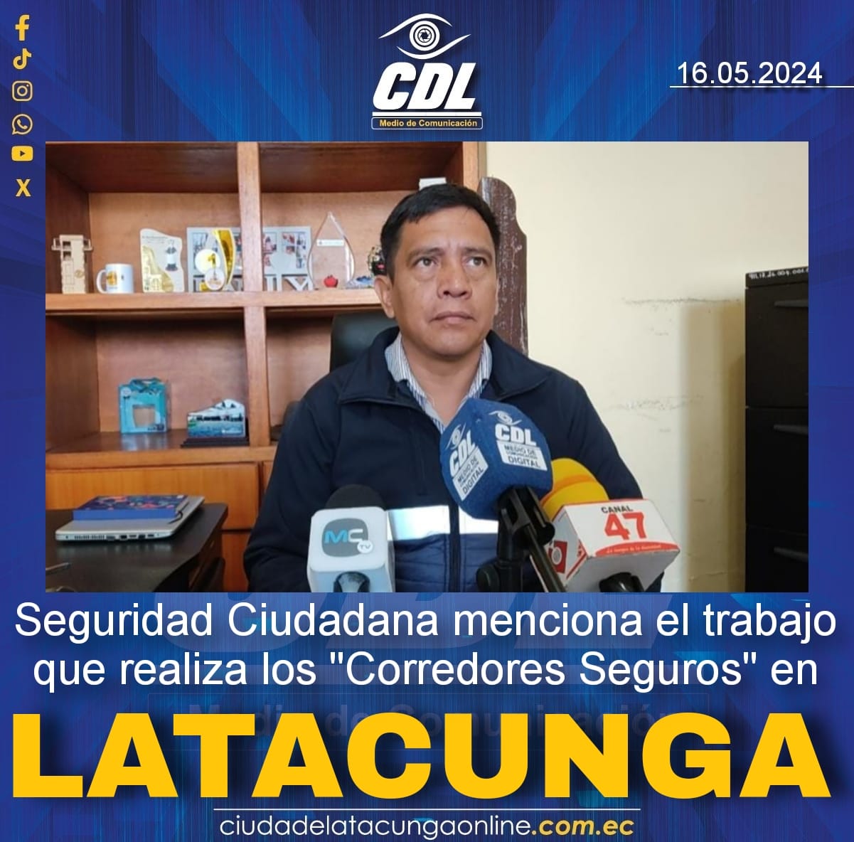 Seguridad Ciudadana menciona el trabajo que realiza los » corredores seguros» en Latacunga