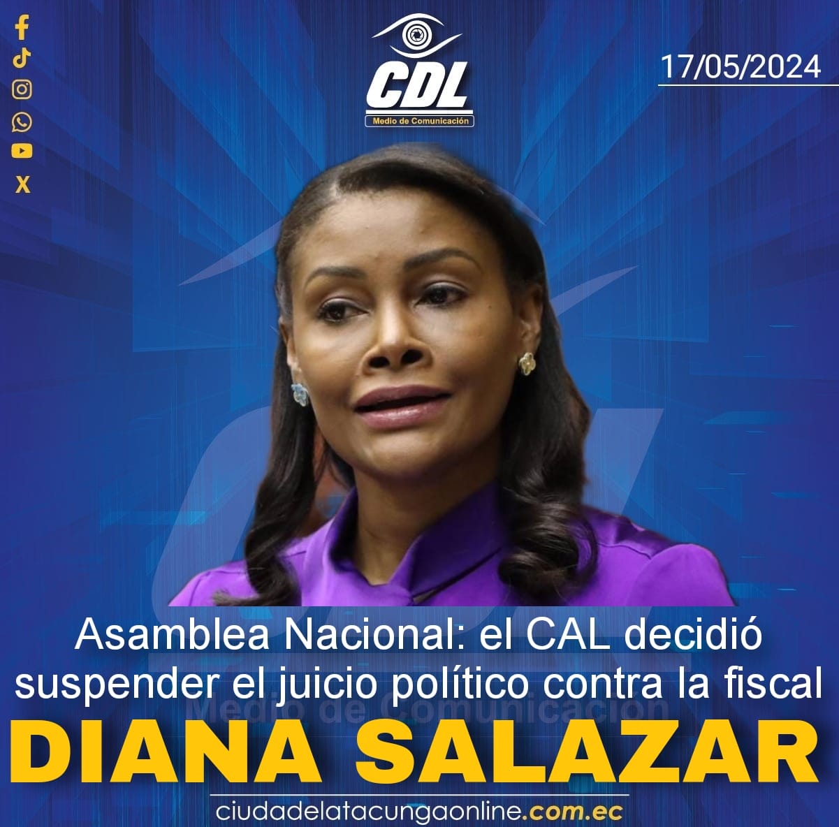 Asamblea Nacional: el CAL decidió suspender el juicio político contra la fiscal Diana Salazar