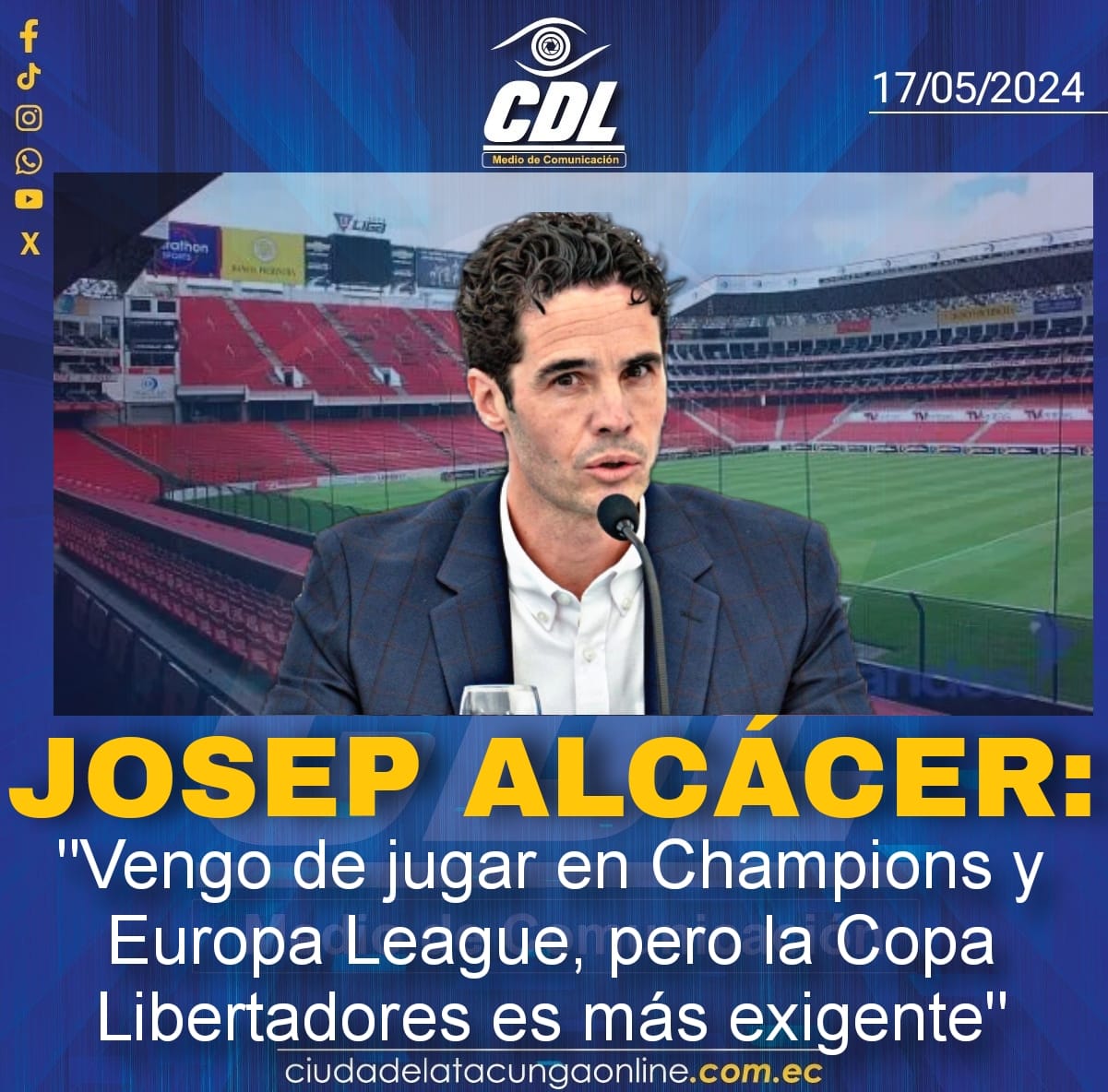 Josep Alcácer: «Vengo de jugar en Champions y Europa League, pero la Copa Libertadores es más exigente»