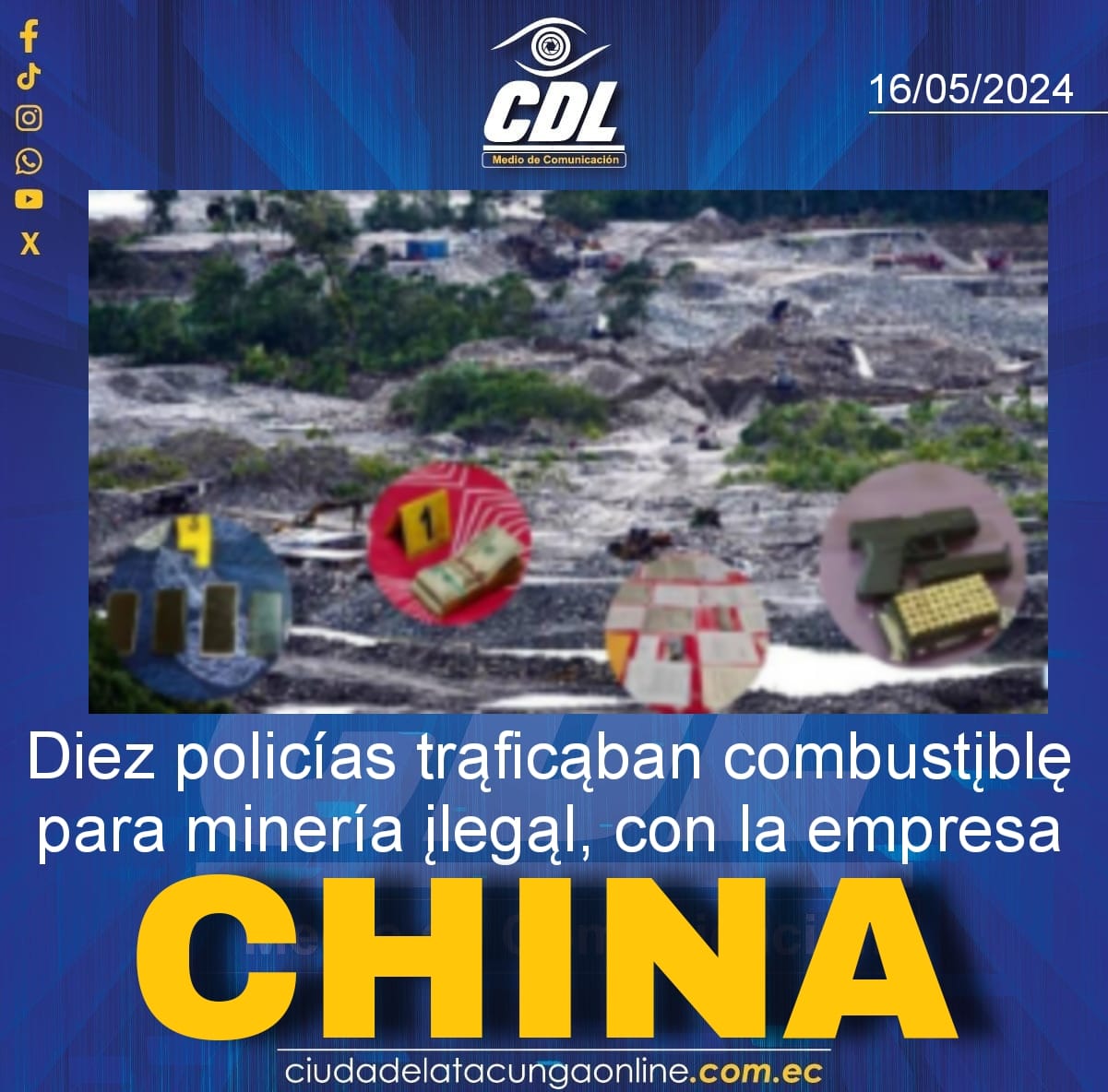Diez policías trafįcabąn combustįblę para minería ilęgąl, con la empresa china