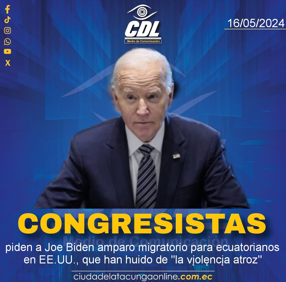Congresistas piden a Joe Biden amparo migratorio para ecuatorianos en EE.UU., que han huido de «la violencia atroz»
