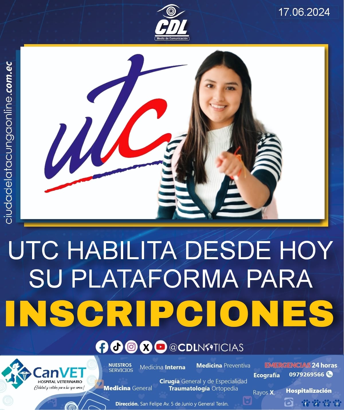 UTC HABILITA DESDE HOY SU PLATAFORMA PARA INSCRIPCIONES