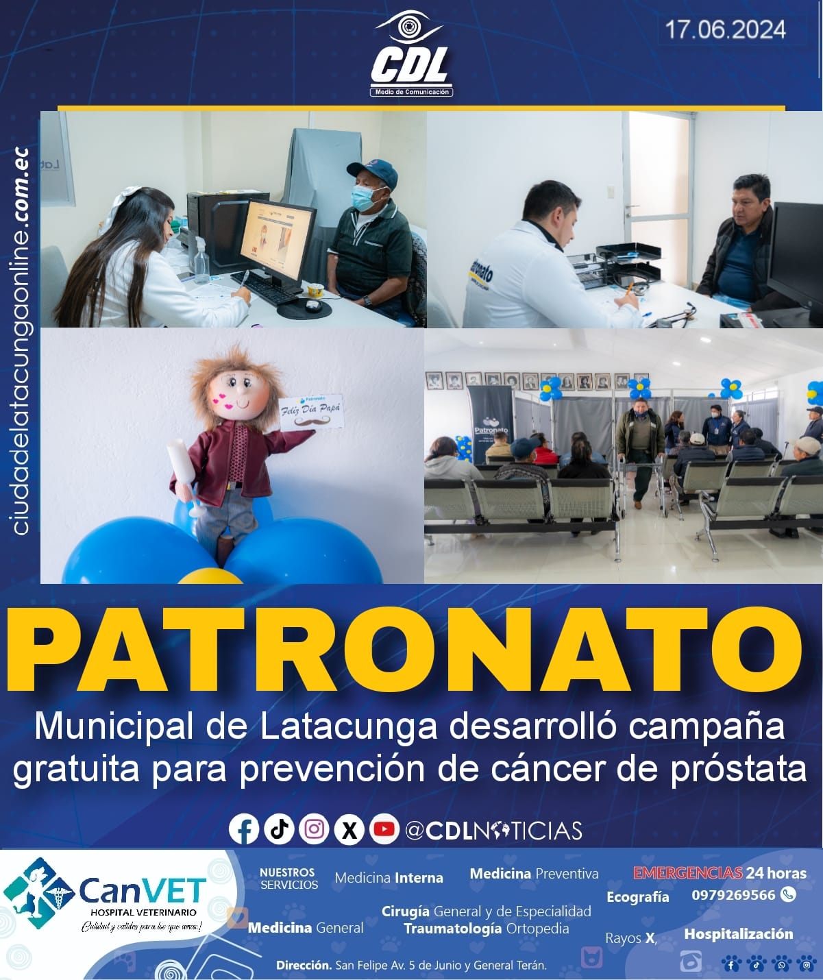 Patronato Municipal de Latacunga desarrolló campaña gratuita para prevención de cáncer de próstata