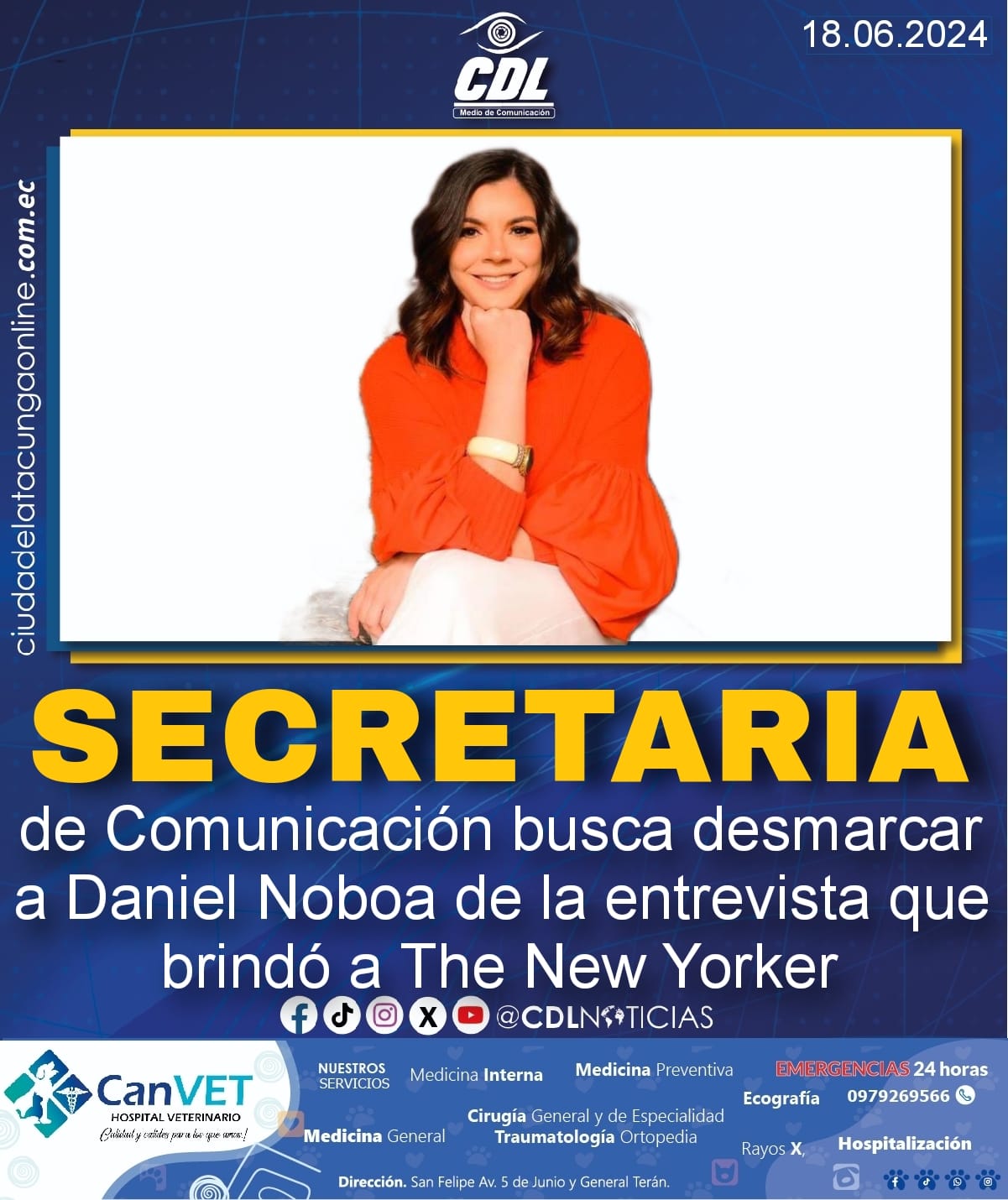 Secretaria de Comunicación busca desmarcar a Daniel Noboa de la entrevista que brindó a The New Yorker