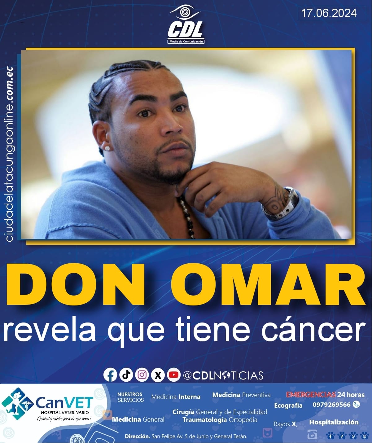 Don Omar revela que tiene cáncer