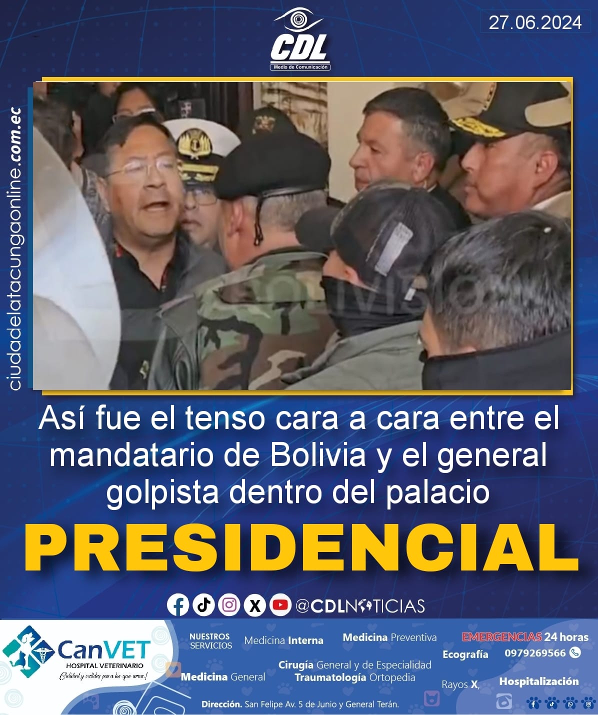 Así fue el tenso cara a cara entre el mandatario de Bolivia y el general golpista dentro del palacio presidencial