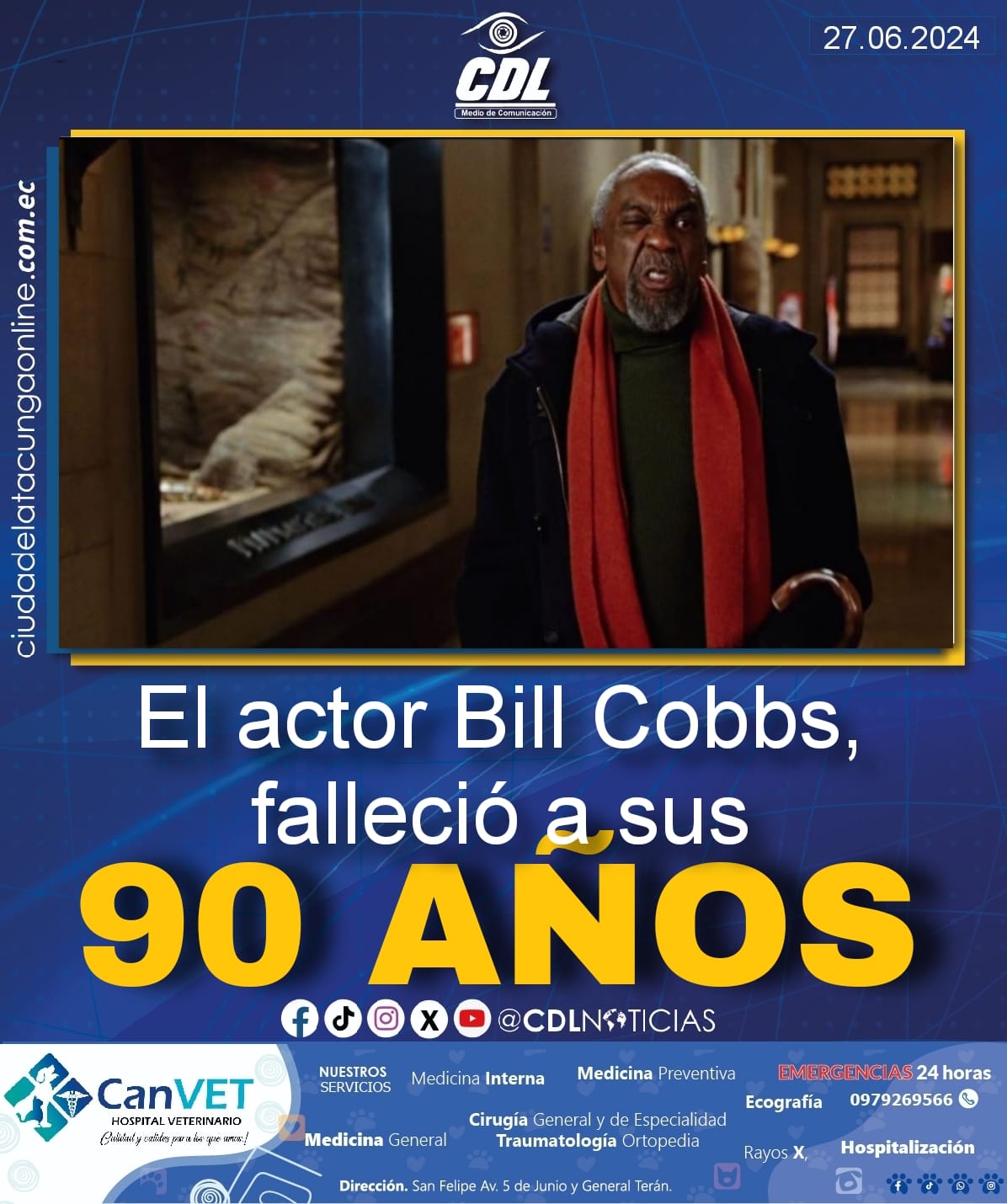 El actor Bill Cobbs, falleció a sus 90 años en California
