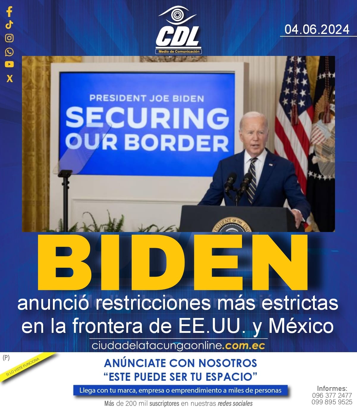 Joe Biden anunció restricciones más estrictas en la frontera de EE.UU. y México
