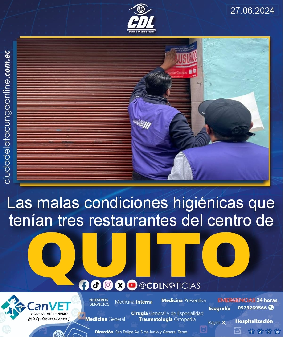 Las malas condiciones higiénicas que tenían tres restaurantes del centro de Quito