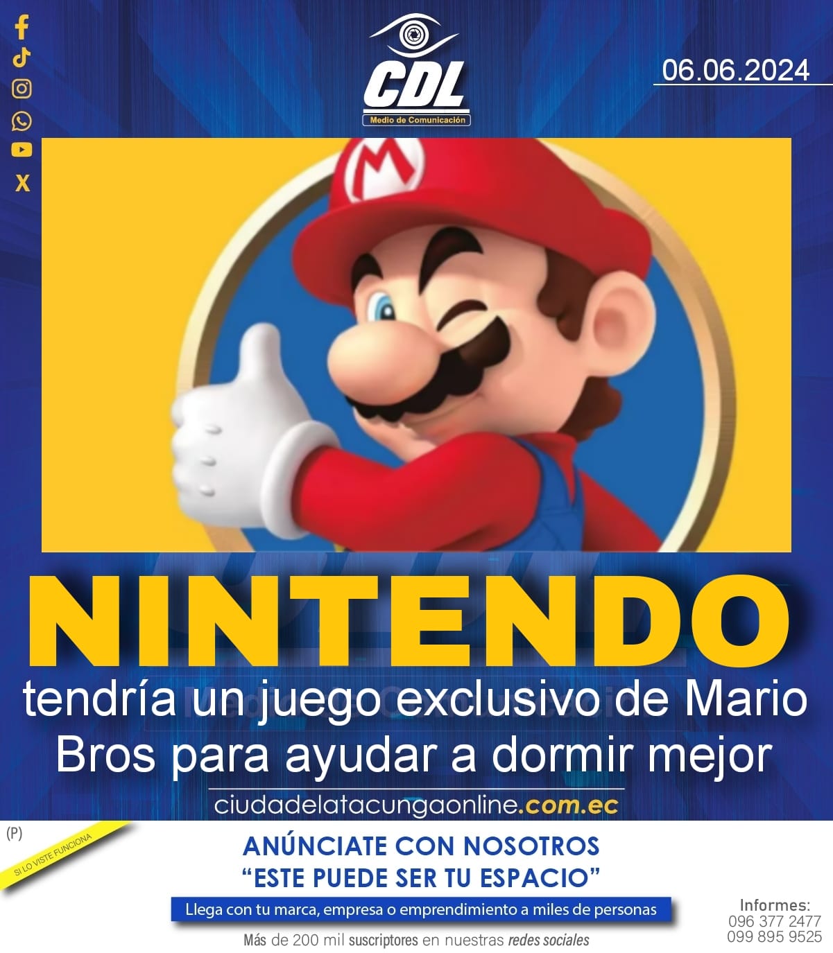 Nintendo tendría un juego exclusivo de Mario Bros para ayudar a dormir mejor