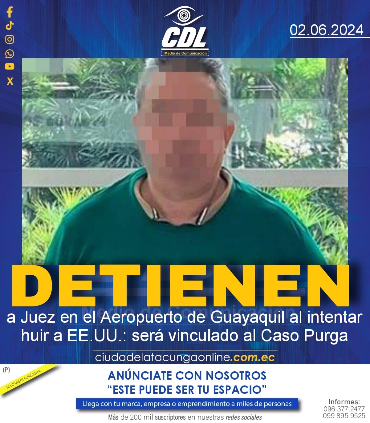 Detienen a Juez en el Aeropuerto de Guayaquil al intentar huir a EE.UU.: será vinculado al Caso Purga