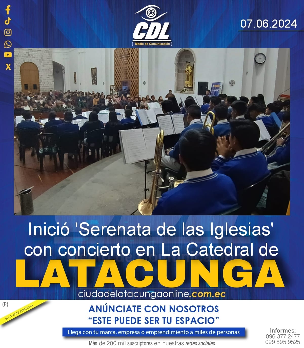 Inició ‘Serenata de las Iglesias’ con concierto en La Catedral de Latacunga