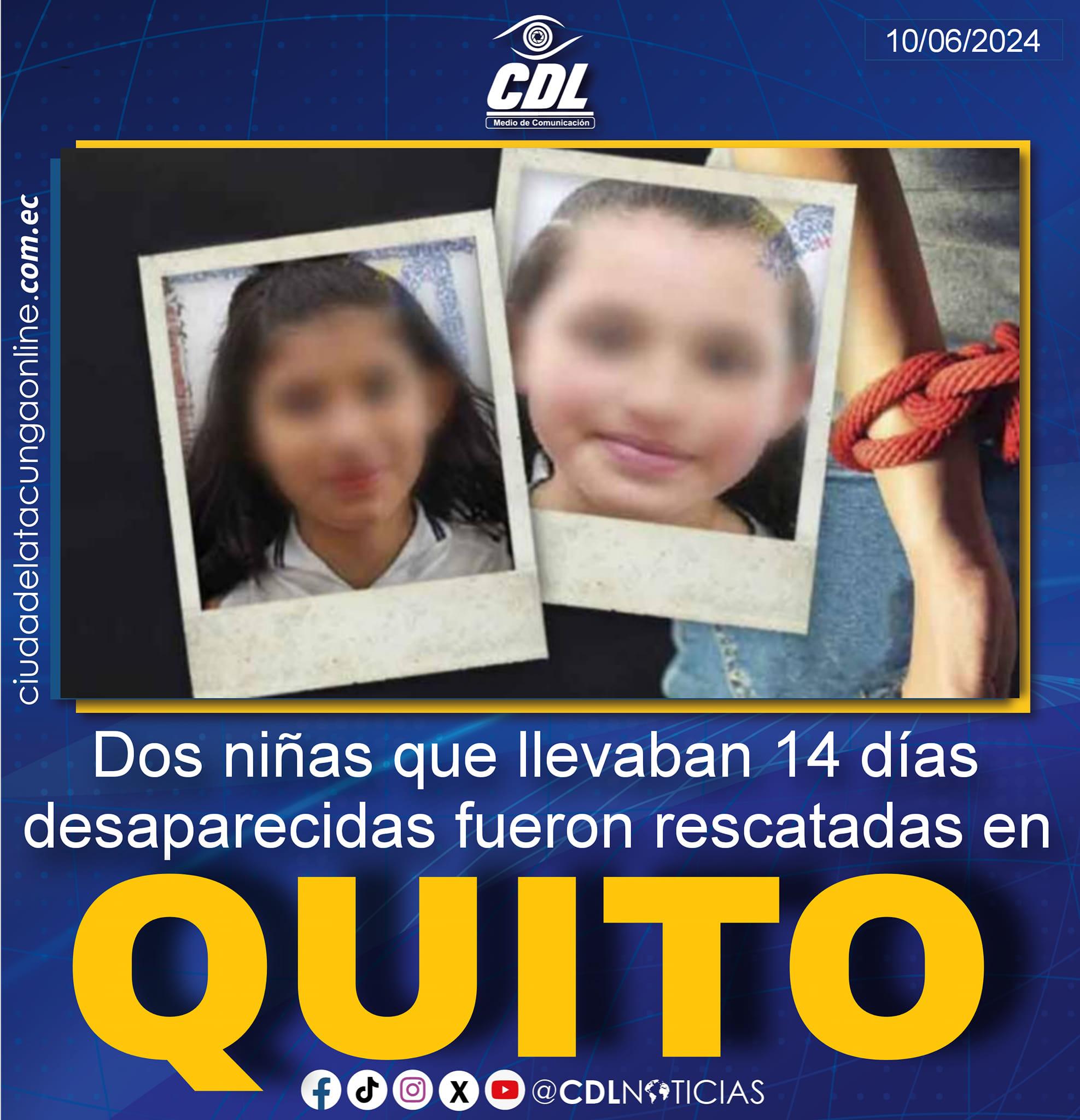 Dos niñas que llevaban 14 días desaparecidas fueron rescatadas en Quito