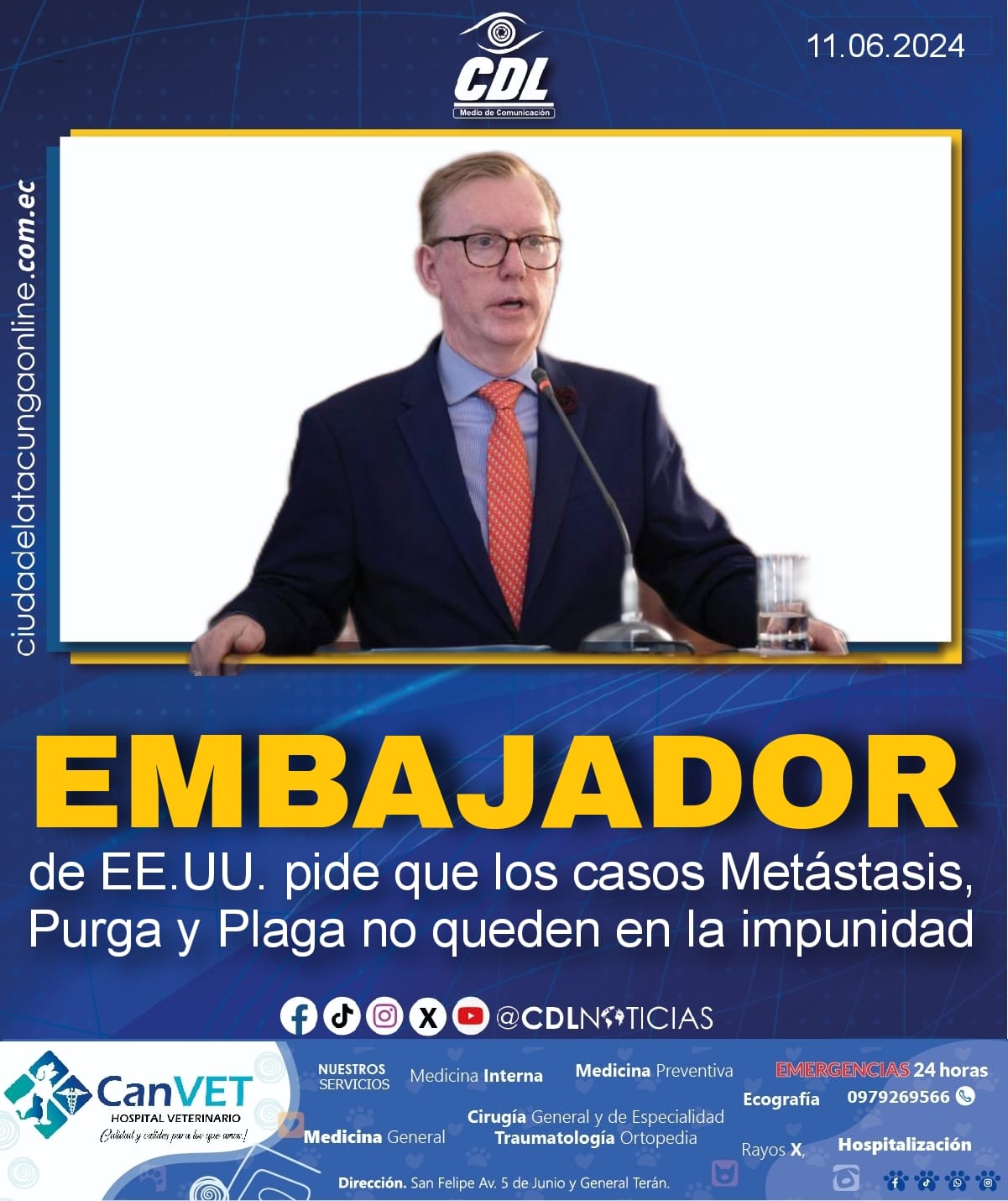 Michael Fitzpatrick | El embajador de EE.UU. pide que los casos Metástasis, Purga y Plaga no queden en la impunidad