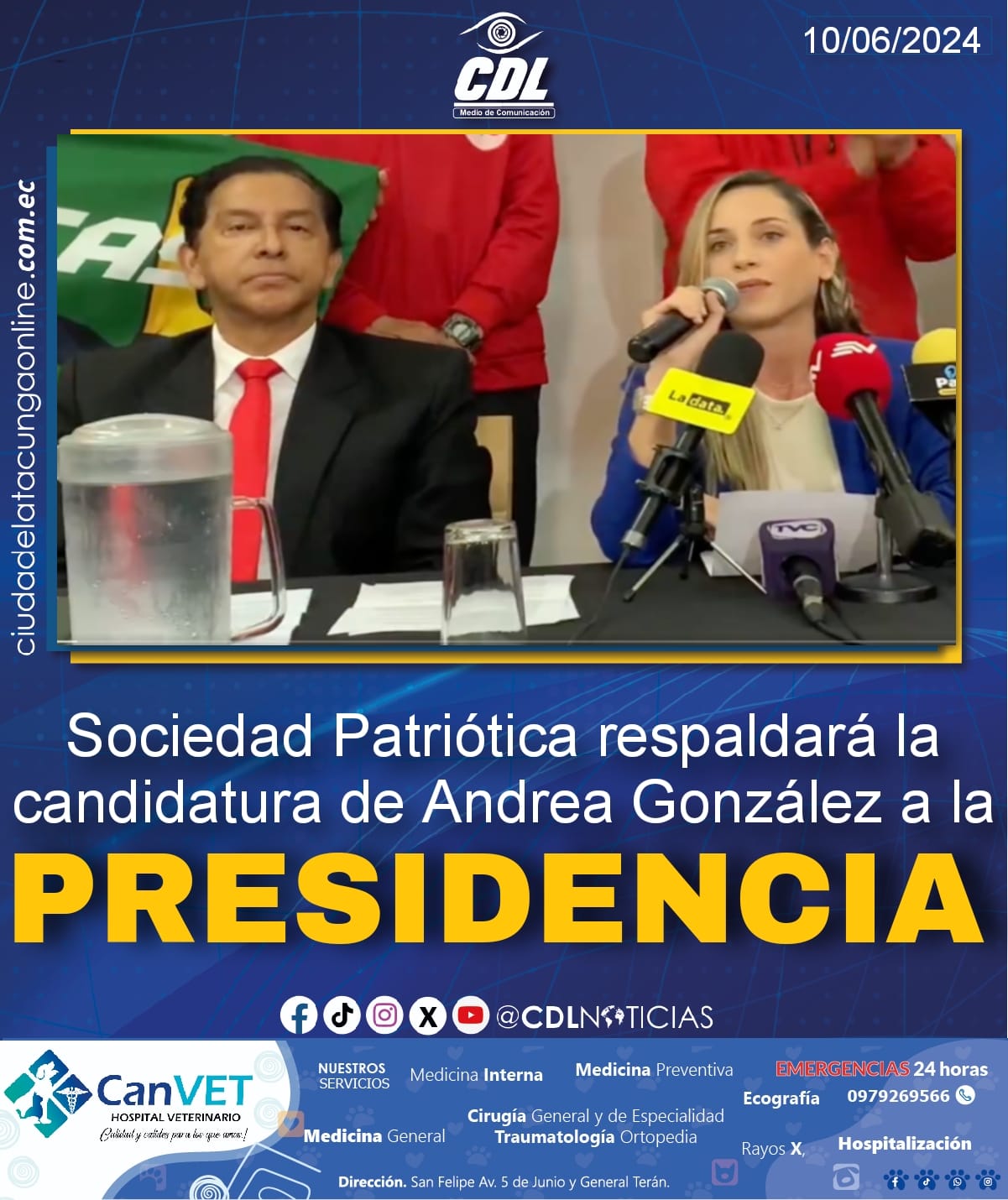 Sociedad Patriótica respaldará la candidatura de Andrea González a la Presidencia
