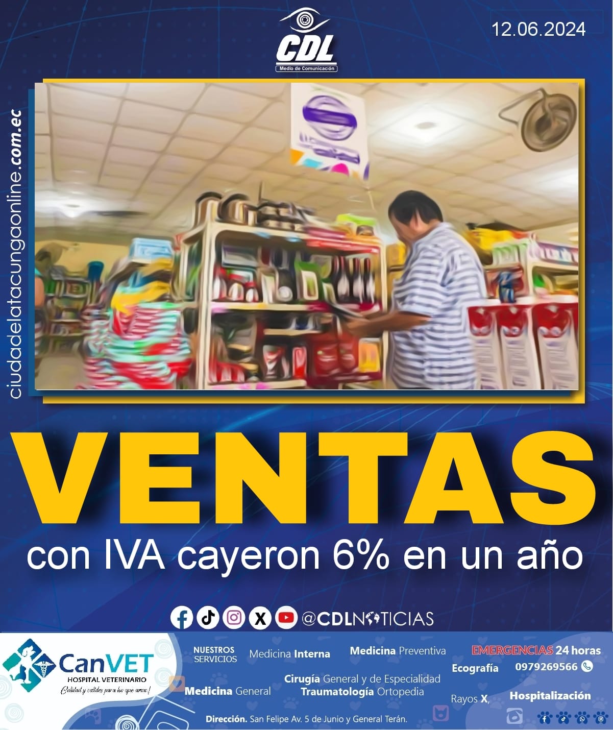 Ventas con IVA cayeron 6% en un año