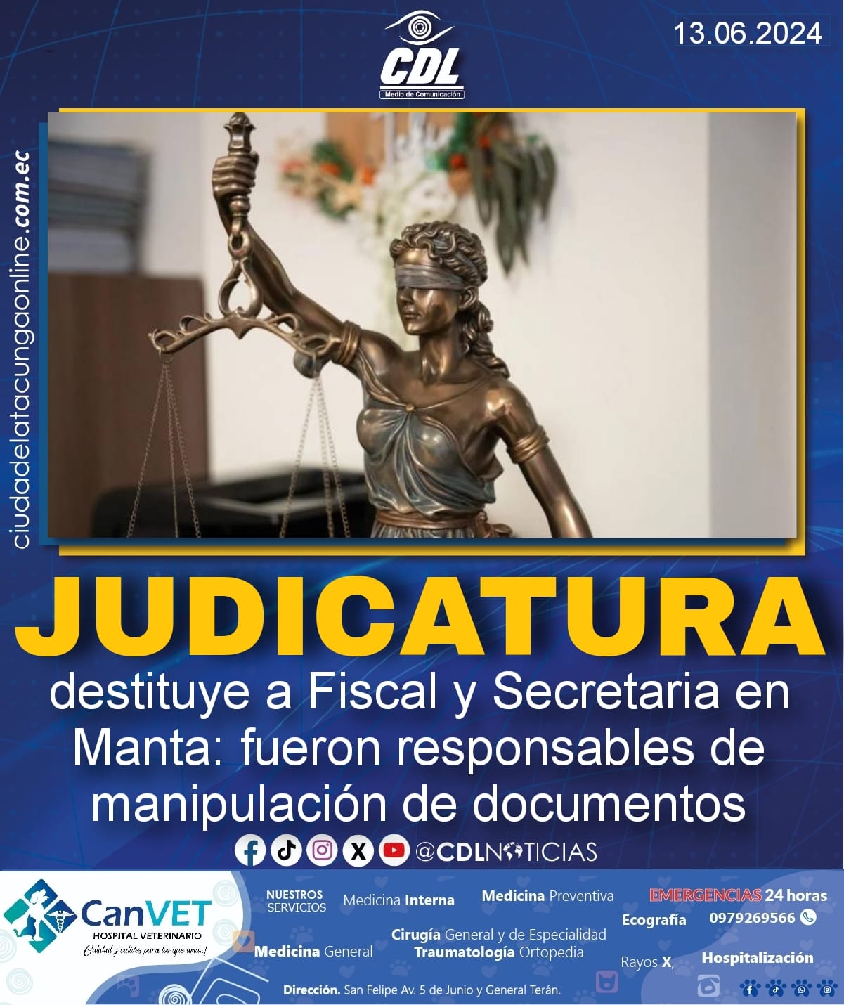 Judicatura destituye a Fiscal y Secretaria en Manta: fueron responsables de manipulación de documentos